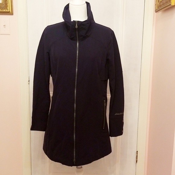 Eddie Bauer navy rain jacket - Picture 1 of 8